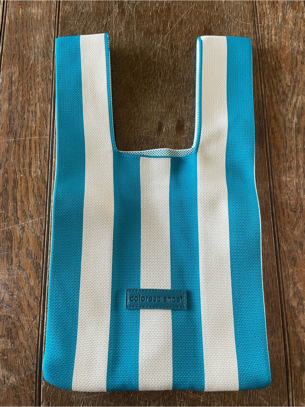 Colorescience Blue and White Stripe Tote Bag